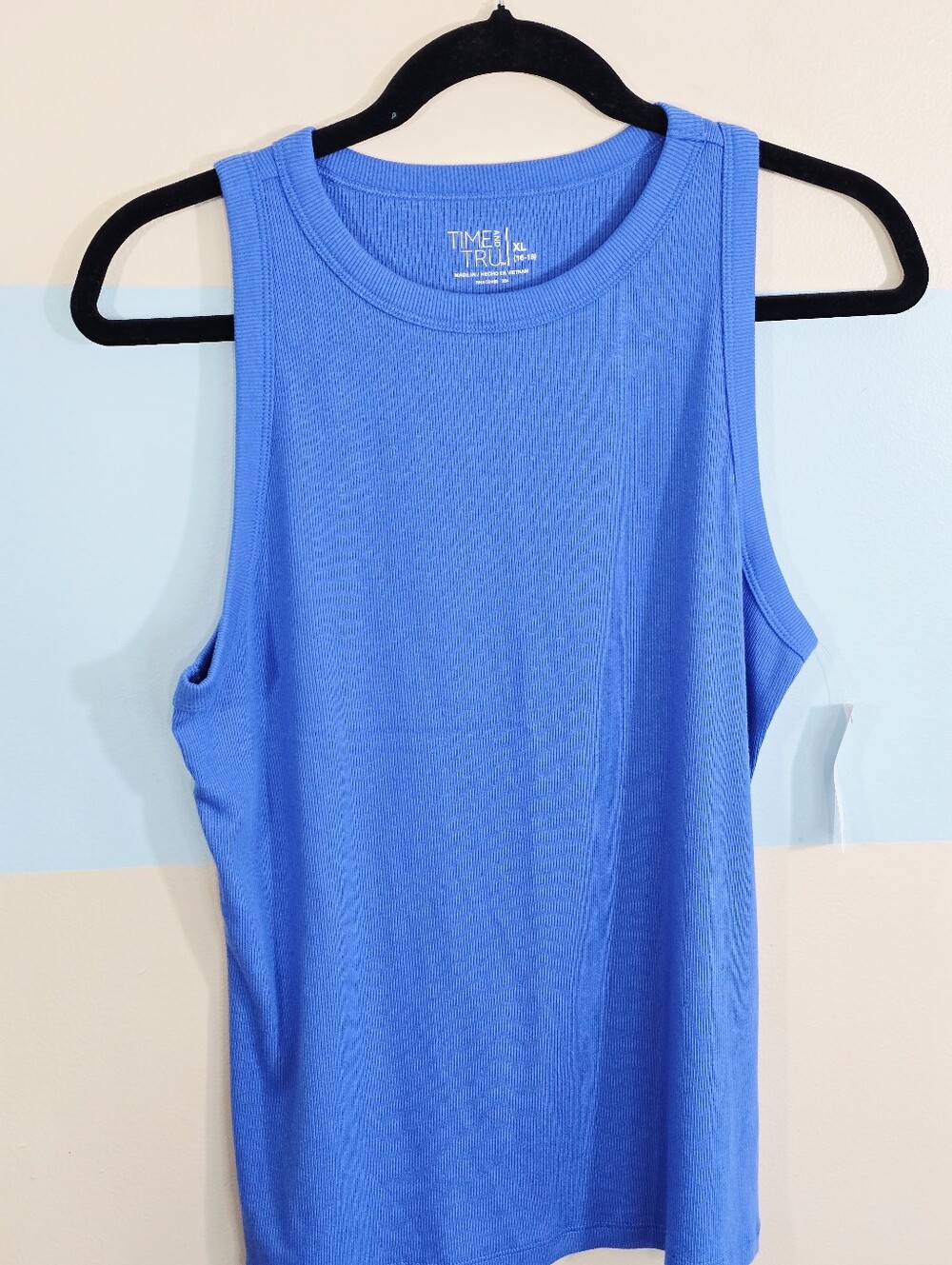 Time and Tru Blue Ribbed Tank Top - Women's - Picture 3 of 7